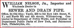 1872 WILLIAM NELSON NEW YORK SEWER AND DRAIN TRAP IMPORTER