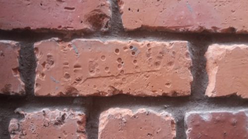 Village hall in Ayton made from Linthill brick boot print