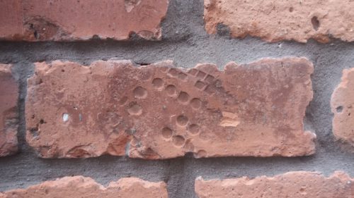 Village hall in Ayton made from Linthill brick boot print