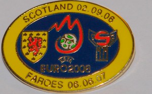scotland v faroes 2008 euro oval badge