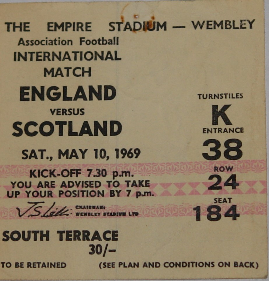 england v scotland 1969 no 103 Scottish Football Memorabilia