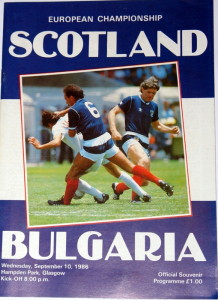 scotland v bulgaria 1986 programme