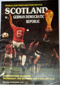 scotland v german demoratic republic 1985 programme