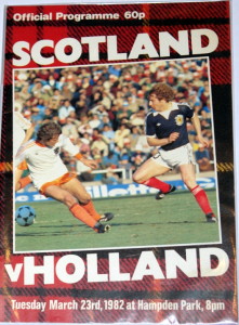 scotland v holland 1982 programme