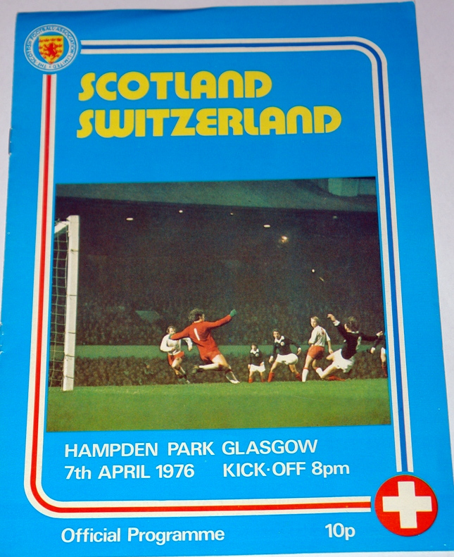 Scotland v Switzerland 1976 programme | Scottish Football Memorabilia
