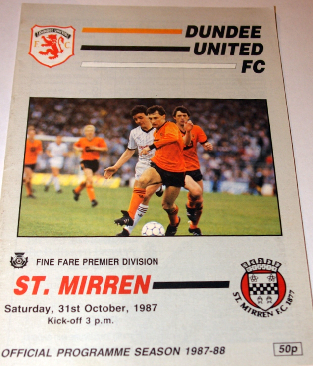 Dundee United v St Mirren 1987 Scottish Football Memorabilia