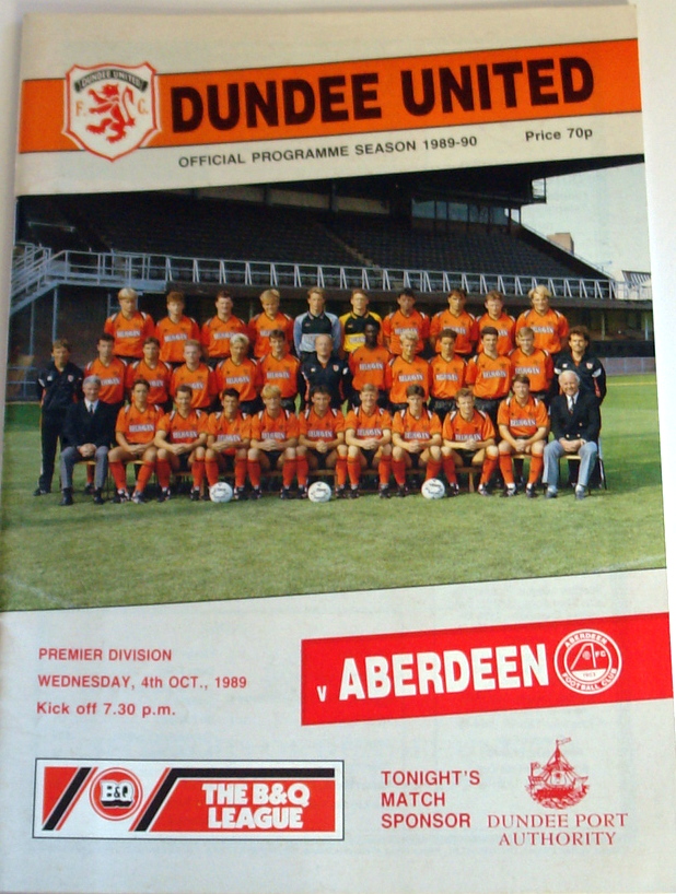 Dundee United v Aberdeen 1989 october Scottish Football Memorabilia