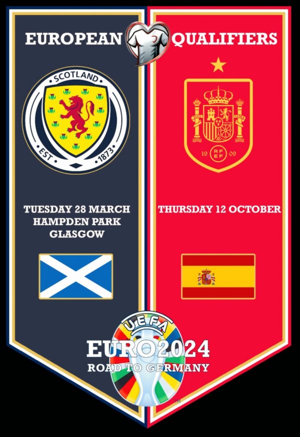 Scotland v Spain Euros 2024 Qualifiers Pennant Scottish Football