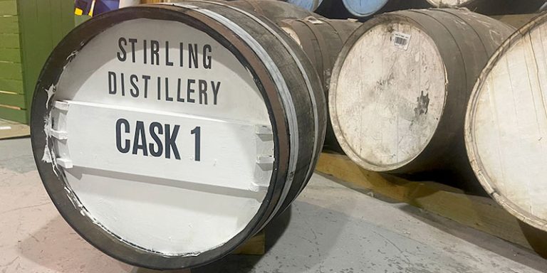 Stirling Distillery's first whisky cask