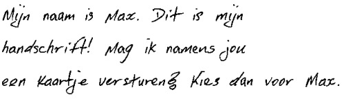 Handschrift van Max