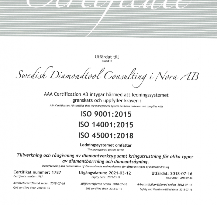 In august we became ISO-certified