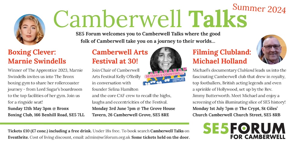 Camberwell Talks Summer Season