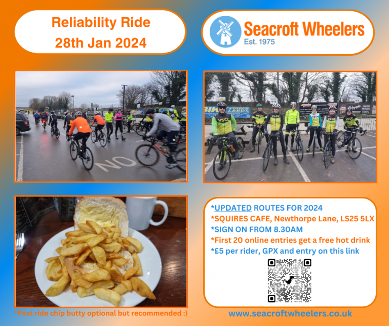 Seacroft Wheelers Reliability Ride 28th Jan 2024 Seacroft Wheelers Yorkshire Cycling Club