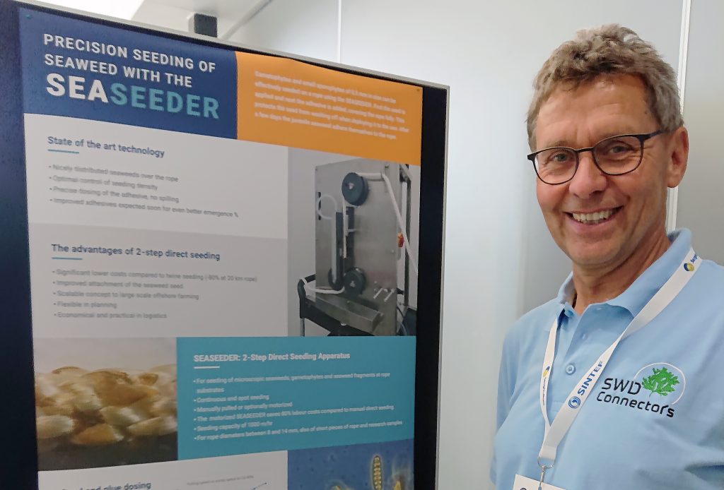 Seaweed entrepreneur Job Schipper presenting the SEASEEDER at the Seagriculture Conference