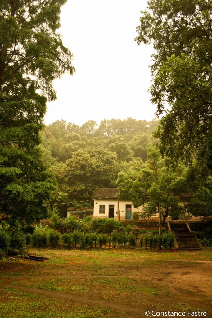 Station on a rainy day