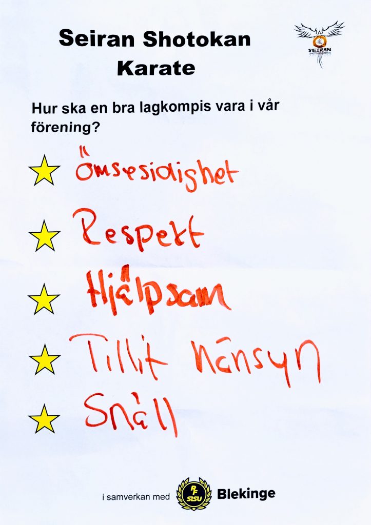 Ömsesidighet Respekt Hjälpsamhet Tillit och hänsyn Snällhet