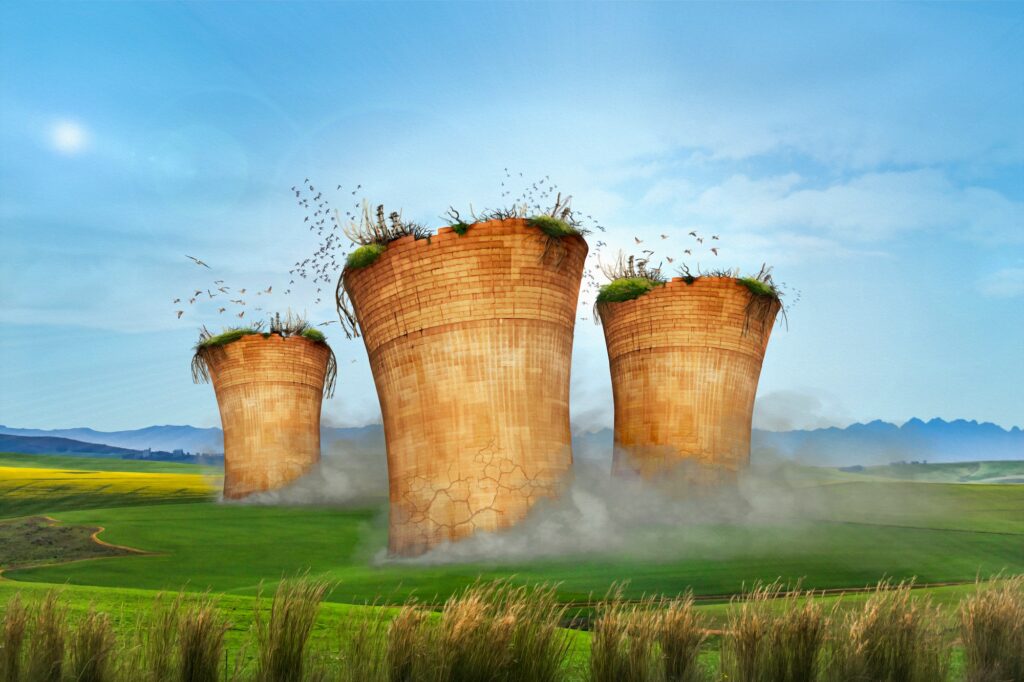 3D rendering idea showing it is time to quit emitting air pollution.
