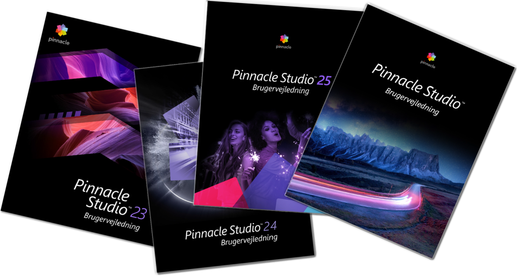 Brugervejledningen til videoredigeringsprogrammet Pinnacle Studio findes på bl.a. dansk.