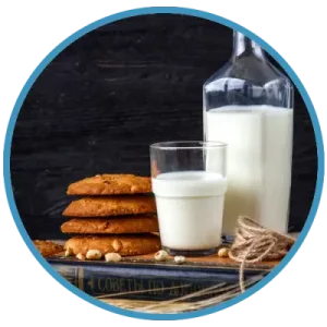 Glass of milk and cookies