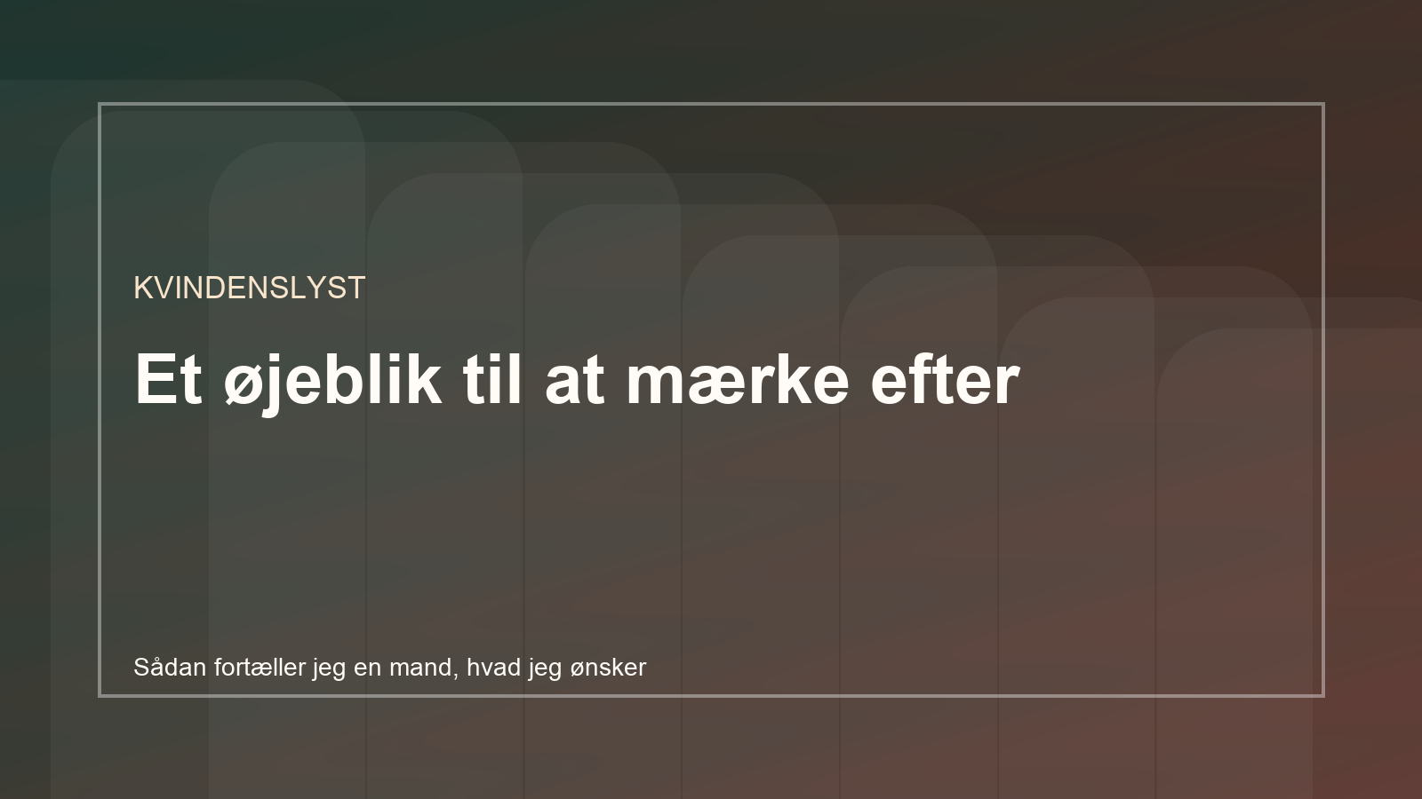 Sådan fortæller jeg en mand, hvad jeg ønsker - visuelt afsnitsbreak 1