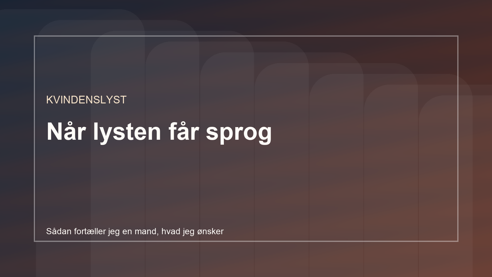 Sådan fortæller jeg en mand, hvad jeg ønsker - visuelt afsnitsbreak 2