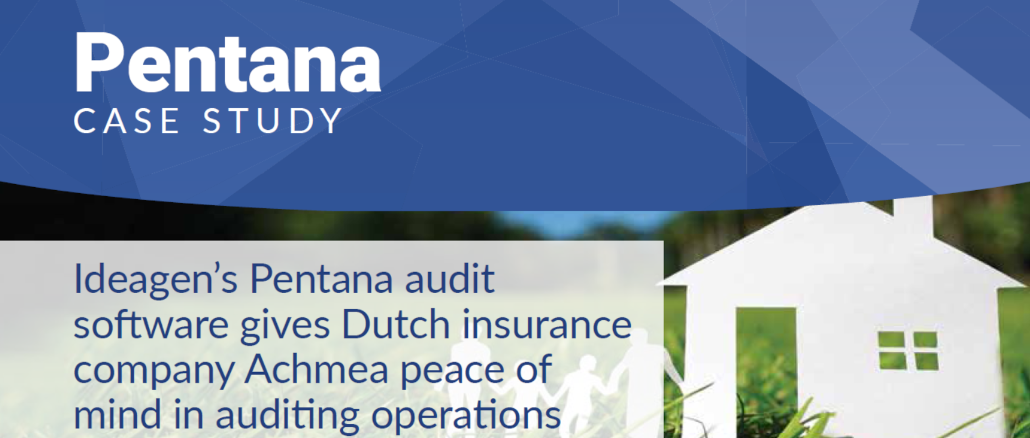 Ideagen's Pentana audit software gives Dutch insurance company Achmea peace of mind in auditing operations