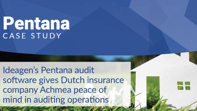 Ideagen's Pentana audit software gives Dutch insurance company Achmea peace of mind in auditing operations