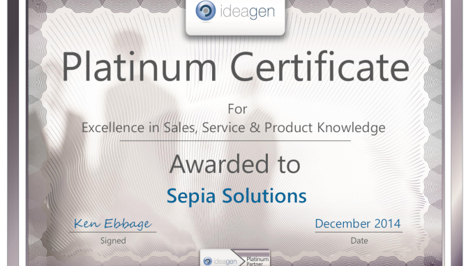 Sepia Solutions: Ideagen - Platinum Partner