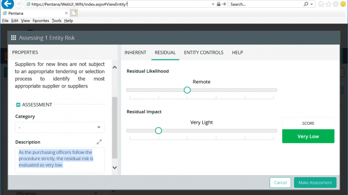 Pentana - Self-assessments via web