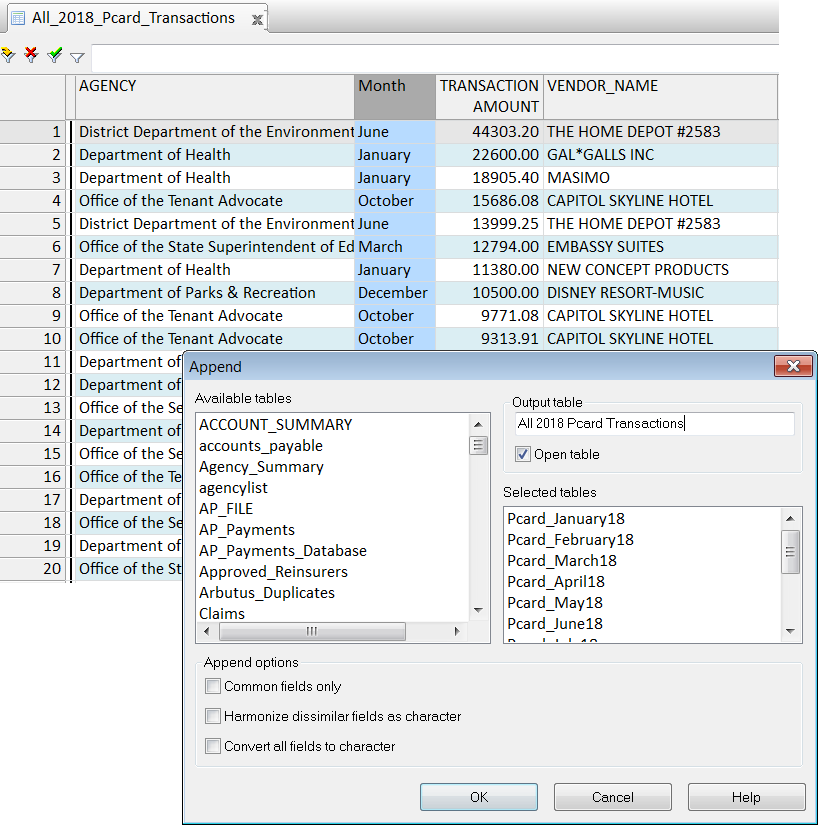 Arbutus Analyzer 6.3 - Append command