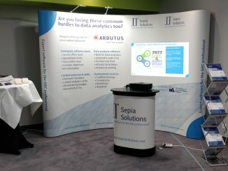 Sepia Solutions booth at the IIA Bel Relaunch event