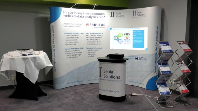 Sepia Solutions booth Sepia Solutions booth at the IIA Bel Relaunch event