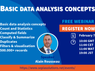 Invitation to Webinar: Basic data analysis concepts