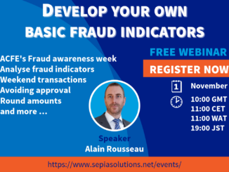 Invitation to Webinar: Develop your own basic fraud indicators