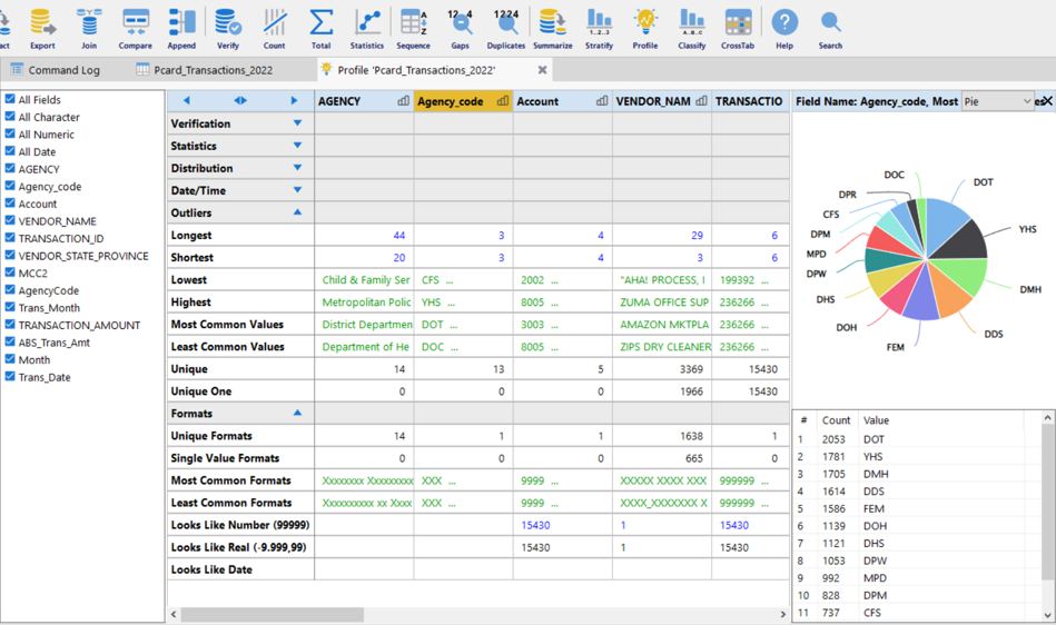 Screenshot of Arbutus Analyzer V8, showing the Extended Profile feature