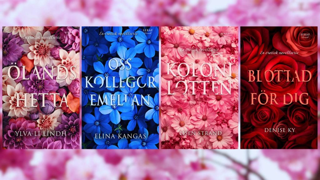 Omslagen till fyra novellsamlingar från Seraf Sensuell