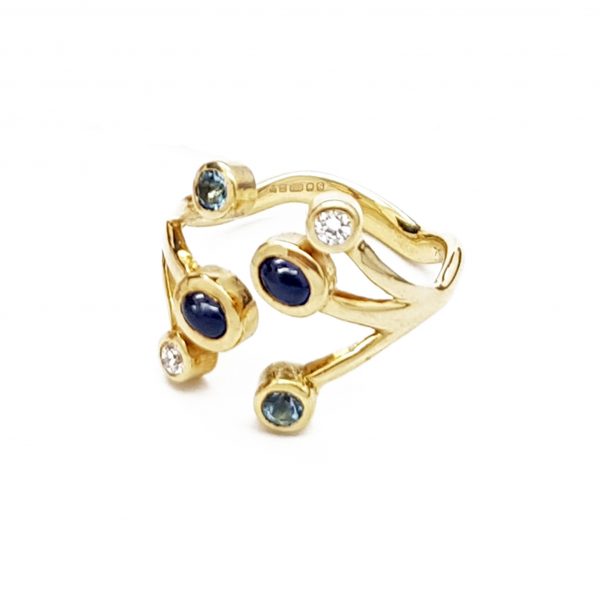 Jania Ring yellow sapphires and diamond ring by Serena Fox