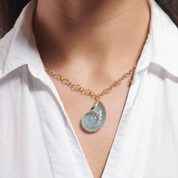 Serena Fox Ammonite Pendant Necklace model