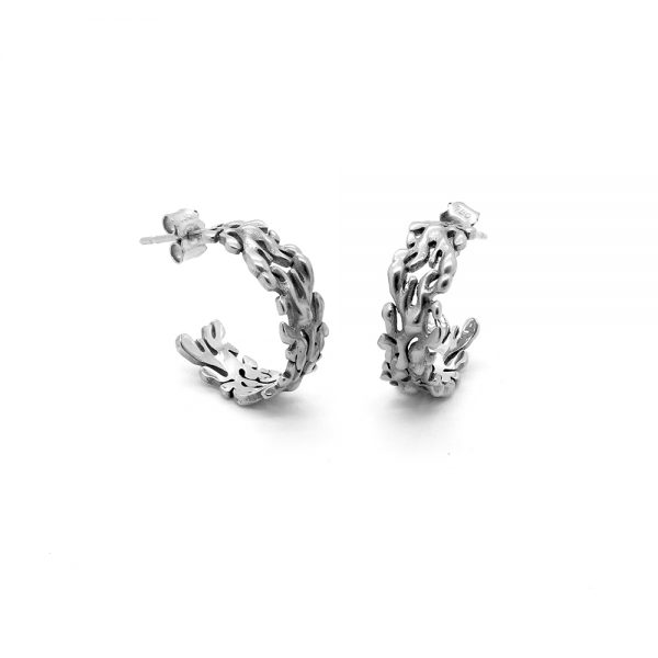 Serena Fox Marine Seaweed Earrings 18ct White Gold