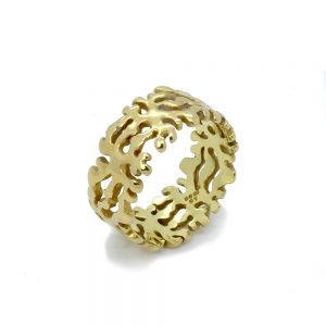 Serena Fox Marine Seaweed Ring 18ct Yellow Gold