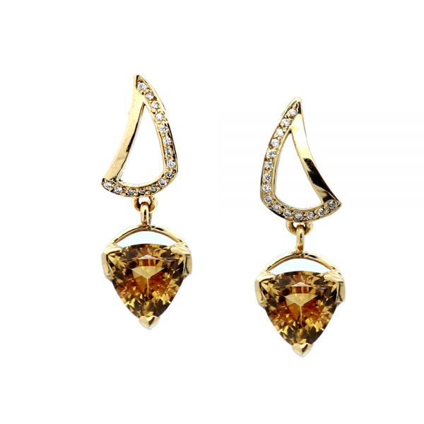 Serena Fox Sail Earrings Citrine