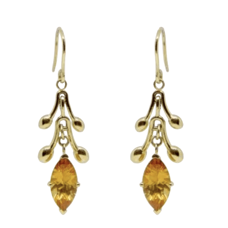 Serena Fox Jewellery Designer Sea Pod Earrings with citrine