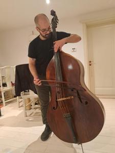 Playing Stefano Sciascia's beautiful Ruggeri bass 
