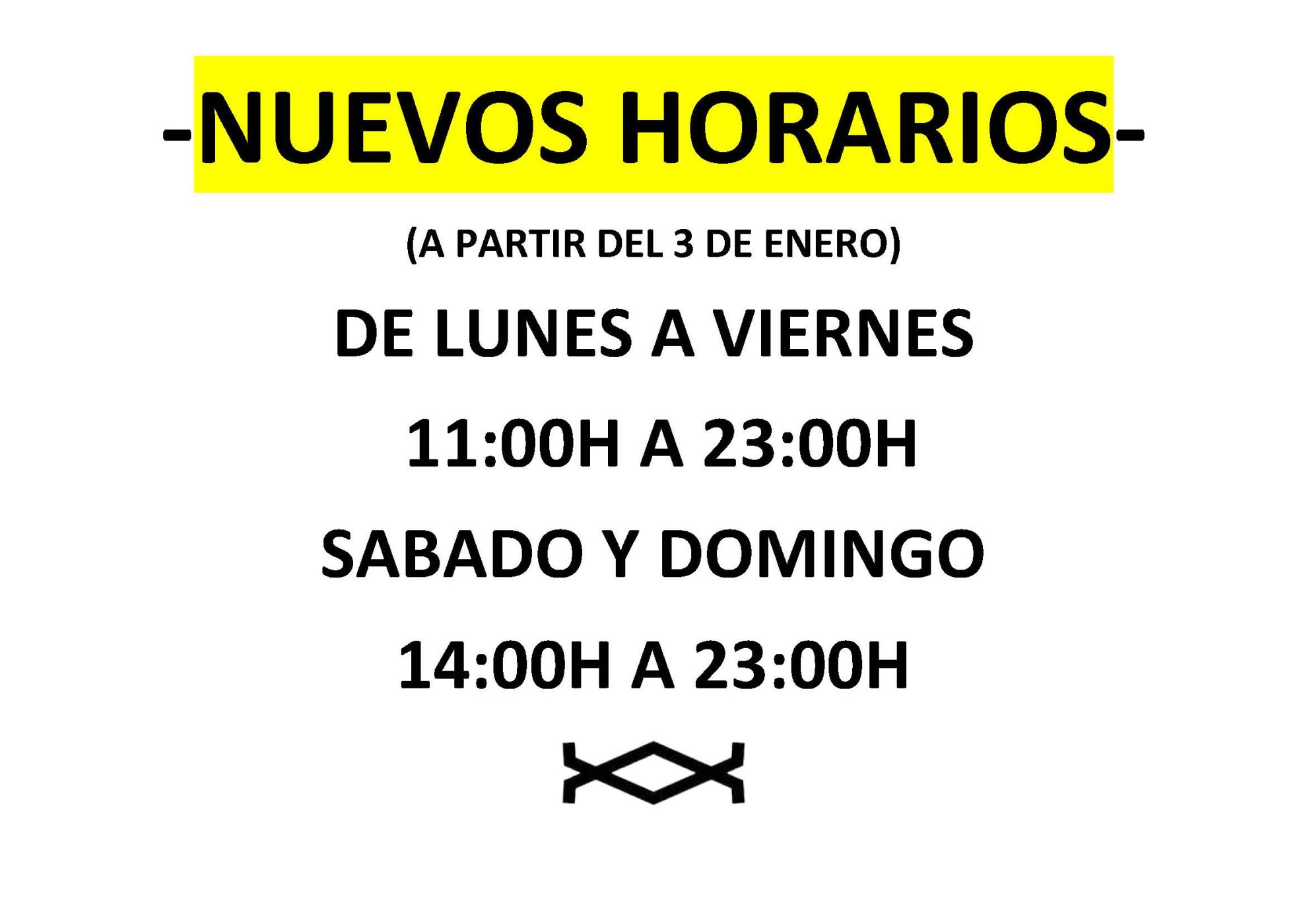 NUEVOS HORARIOS 2023 SEVIKANNA