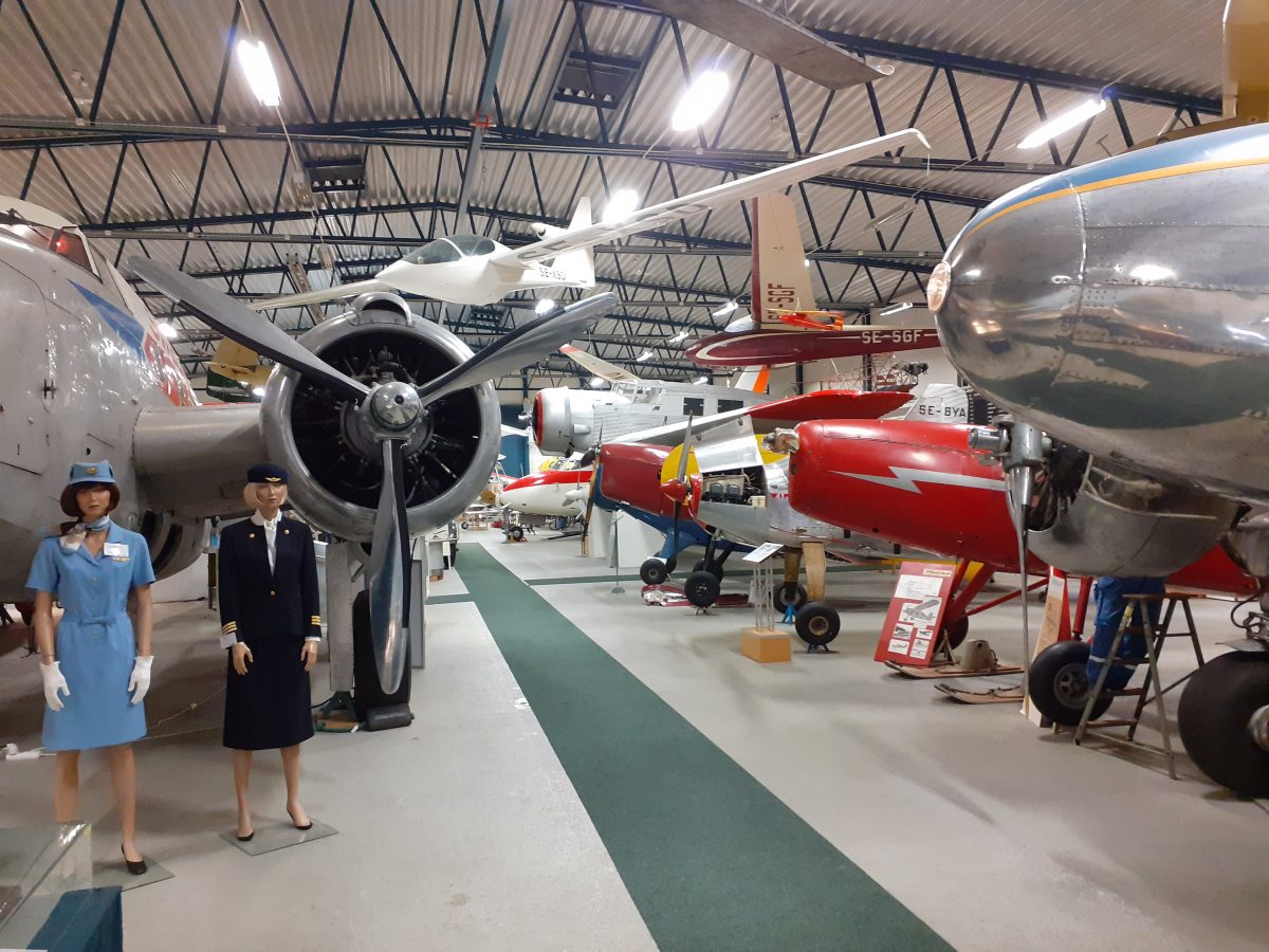 Så här såg det tidigare ut i Arlanda Flygsamlingar på Arlanda, Sveriges enda civila flygmuseum. Foto: Lennart Berns.