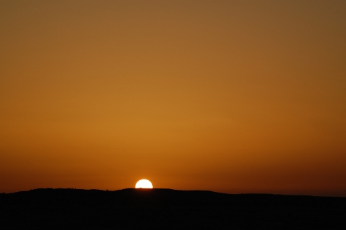 Solnedgang i Sahara.