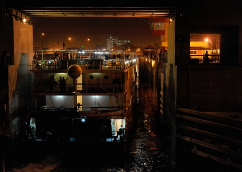 Esna Lock by night.