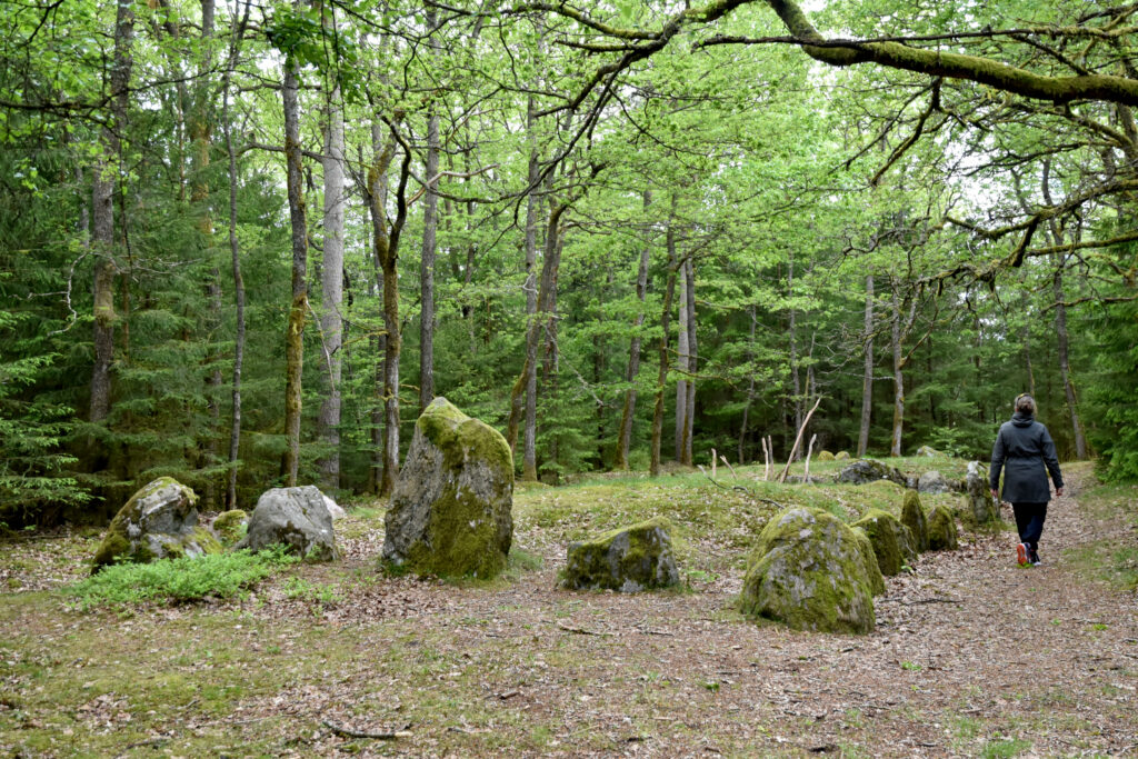 Langhøj med randsten.