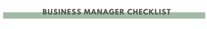 business manager checklist