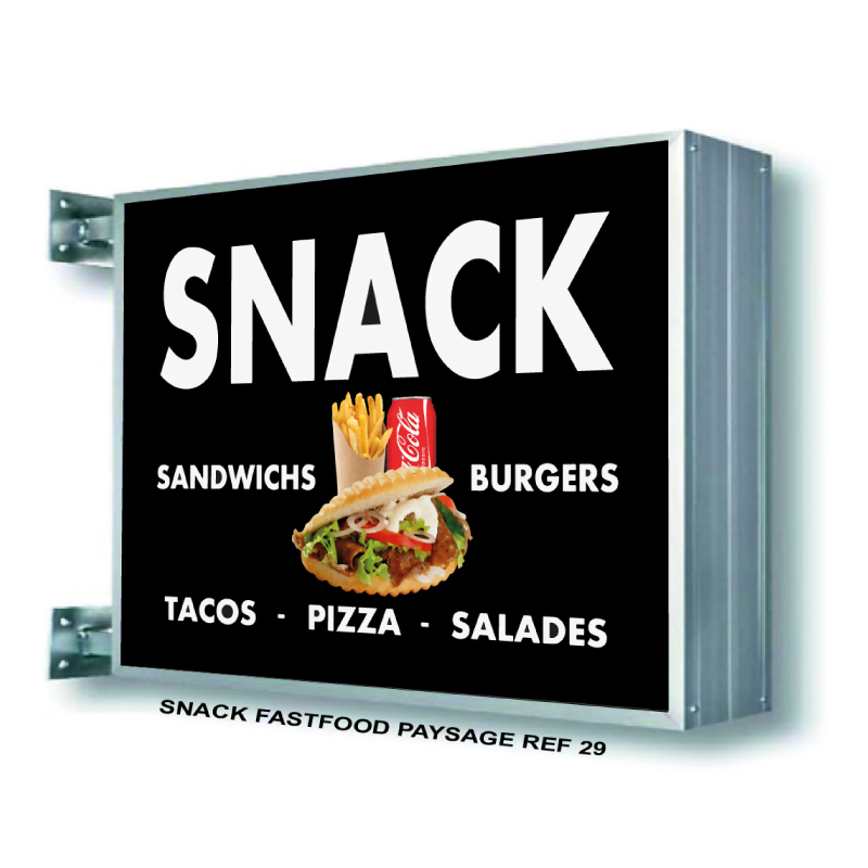 caisson lumineux double face snack fast-food ref 29 – ShopEnseigne  production